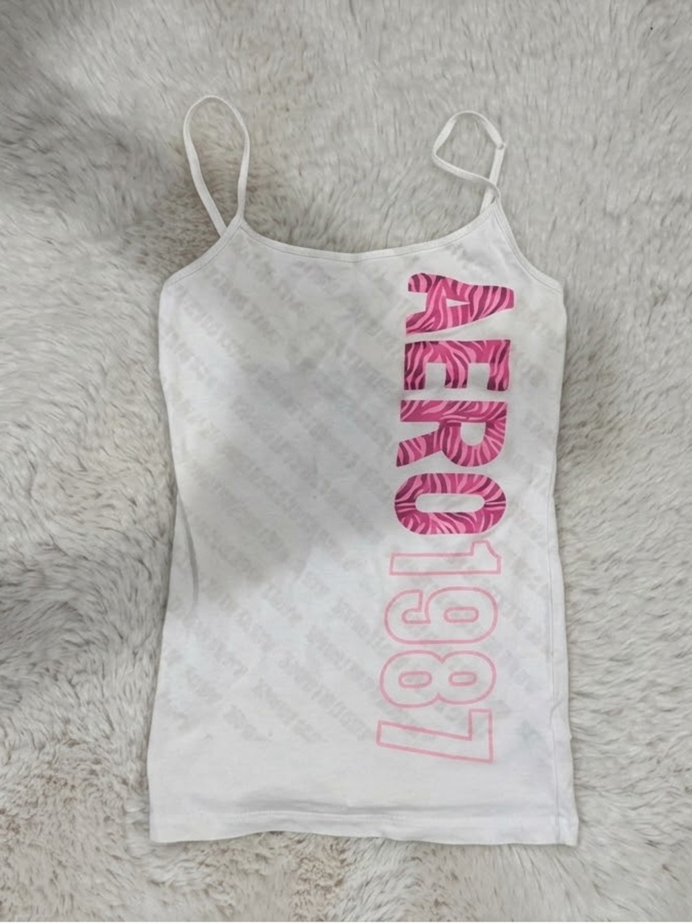 White 'AERO 1987' Girls' Tank Top